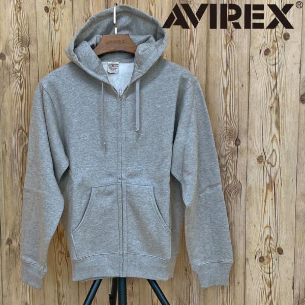 AVIREX アビレックス リニューアル パーカー 裏起毛 スウェット 長袖 無地 ジップアップ メ...