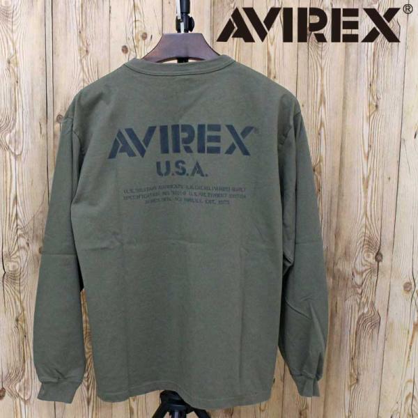 AVIREX アヴィレックス MIL. STENCIL OFFICIAL LOGO ロングTシャツ ...