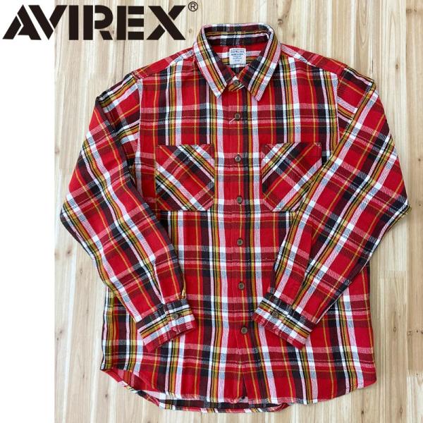 AVIREX アビレックス デイリー コットン フランネル ワークシャツ チェック柄 シャツ 長袖 ...