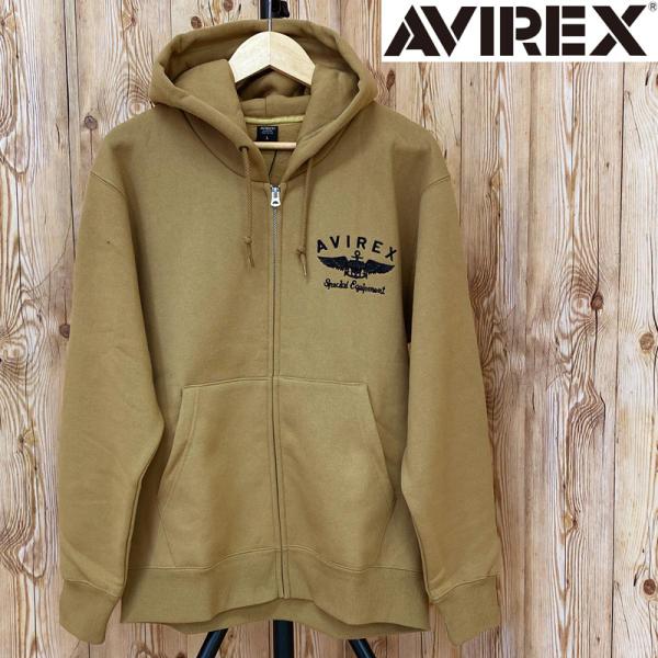 AVIREX アヴィレックス バーシティ ロゴ スウェット ZIPパーカー ジップアップパーカー 裏...