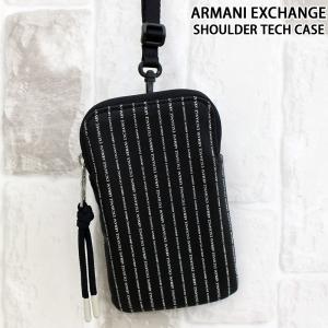 ARMANI EXCHANGE アルマーニエクスチェンジ AX ロゴストライプ ショルダーテックケース スマホポーチ  鞄 カバン バッグ メンズ ブランド｜topism