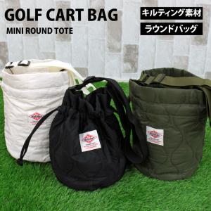 ゴルフ カートバッグ ラウンドバッグ メンズ レディース ミニバッグ 巾着 ショルダーバッグ バケツ型 キルト 小物 かばん 鞄 小さめ｜topism