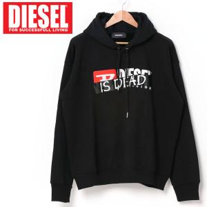 DIESEL ディーゼル パーカー ワッペンロゴ刺繍 スウェット プルオーバー 「IS DEAD」 メンズ ブランド｜topism