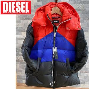 DIESEL ディーゼル 2WAY カラーブロック リアルダウンジャケット アウター ブルゾン 中綿 W-SMITH メンズ ブランド｜topism