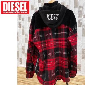 DIESEL ディーゼル フーデッド チェックネルシャツジャケット ウールファブリックオーバーサイズ「S-TARO-HOOD」メンズ ブランド｜topism