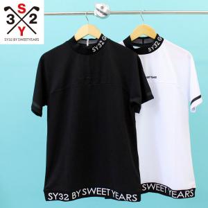 SY32 by SWEET YEARS GOLF ゴルフウェア メンズ モックネック ハイネック トップス ポロシャツ 半袖 ロゴ ブランド 春夏｜topism