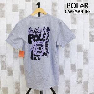 POLeR ポーラー ケイブマン 半袖 バックプリントTシャツ CAVEMAN TEE トップス ロゴT 綿 コットン ロゴ メンズ アウトドア ブランド｜topism