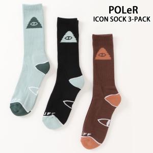 POLeR ポーラー アイコンソックス 靴下 ３点パック ICON SOCK 3-PACK メンズ ブランド｜topism