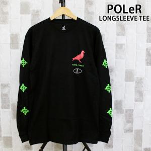 POLeR ポーラー サーモピジョン ロングスリーブTシャツ THERMO PIGEON LONGSLEEVE 長袖Tシャツ 袖プリント トップス ロンT 綿コットン ロゴ メンズ ブランド｜topism