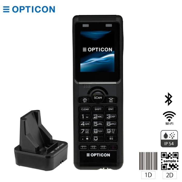 【セット商品】オプトエレクトロニクス 標準アプリ搭載 2次元ハンディーターミナル 黒 ＋専用無接点給...