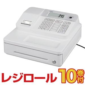 レジスター カシオ SR-G3-EX ホワイト (インボイス対応モデル) レジロール10巻付 Blu...