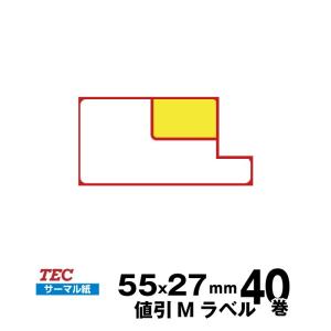 TEC(テック)純正 KP-20/KP-30 値引Mラベル 10019041668 サーマル紙　サイズ 幅55mm×送り27mm 入り数 40巻 950 枚/巻｜topjapan