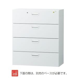 豊國工業 収納庫 ラテラル4段タイプ HOS-L4X ホワイト 重量51.7kg｜topjapan