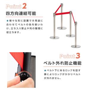 【2本セット】ベルトパーテーションセット ステ...の詳細画像2