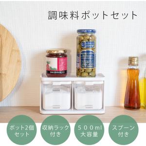 調味料ポット スプーン付き 調味料入れ 大容量 調味料 ストッカー 調味