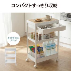キッチンワゴン 天板付き 2026 引き出し付...の詳細画像3