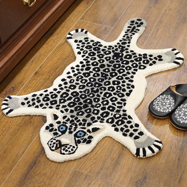 アニマルラグ　約90×60cm　シロヒョウ　ARG-AN13