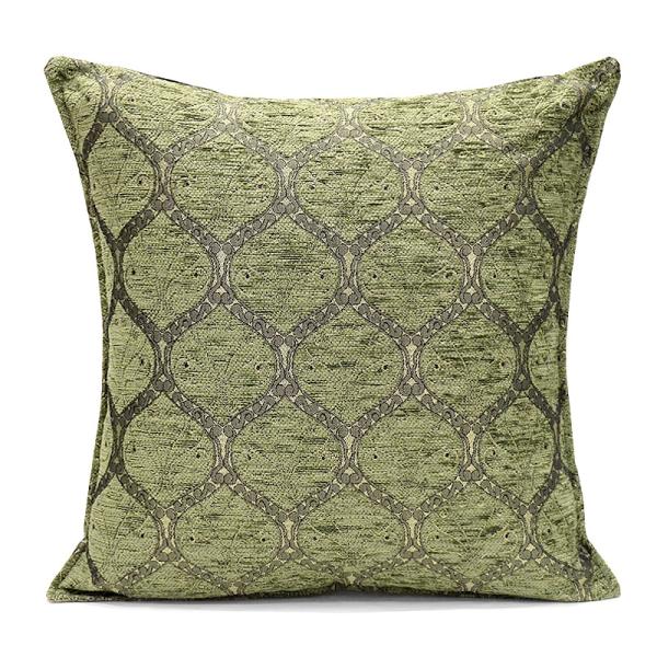 トルコ製　シェニールクッションカバー　CC-PKGR　ピーコック柄/グリーン（40〜45cm角対応サ...
