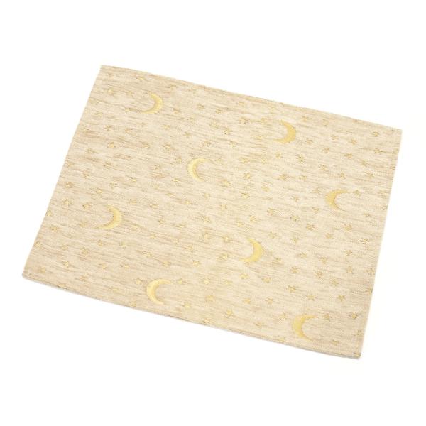 【メール便ＯＫ】トルコ製 シェニール ランチョンマット CL-AY3CR 月と星/クリーム