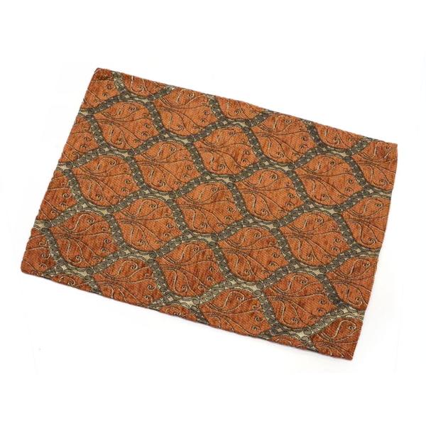 【メール便ＯＫ】トルコ製 シェニール ランチョンマット CL-PKRB ピーコック柄/ラズベリー