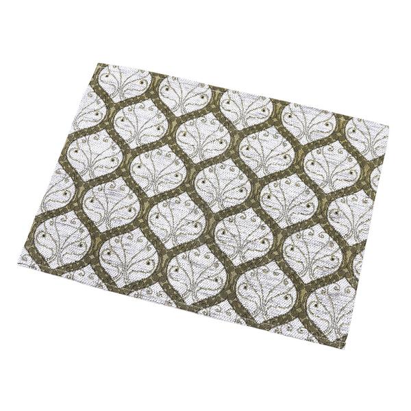 【メール便ＯＫ】トルコ製 シェニール ランチョンマット CL-PKWT ピーコック柄/ホワイト