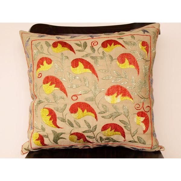 （在庫処分セール） シルクスザンニ 刺繍 クッションカバー CZ-183 47x44cm
