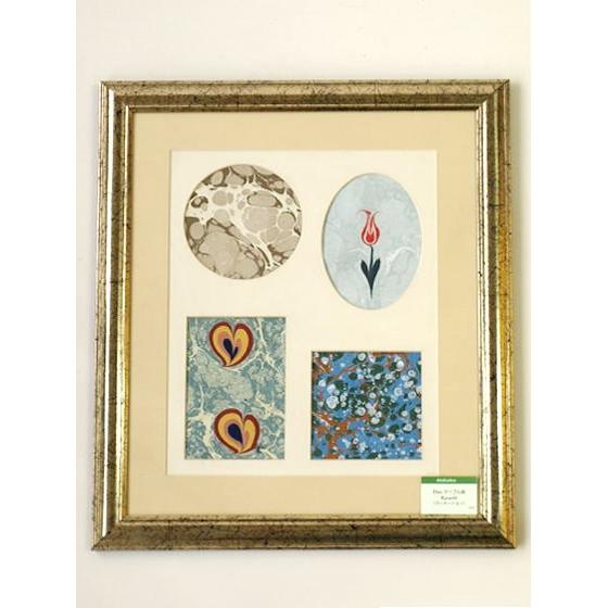 エブル（トルコマーブル画） (F-041)額サイズ44×38cm