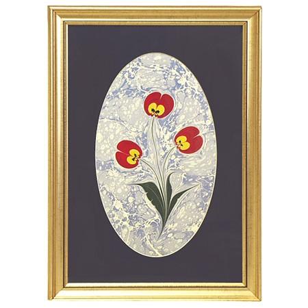 エブル（トルコマーブル画） (F-110)額サイズ47×33cm