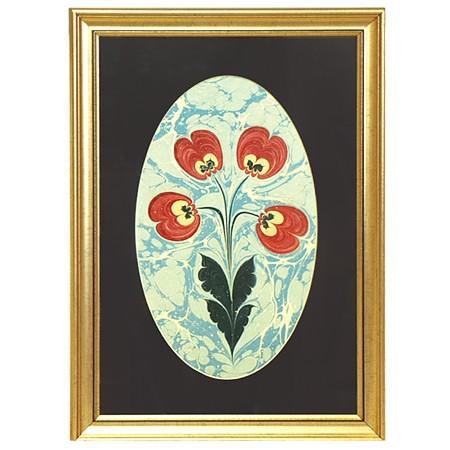 エブル（トルコマーブル画） (F-111)額サイズ47×33cm