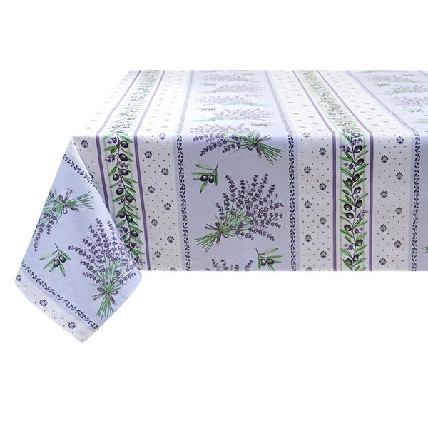 フランス製 コットン撥水テーブルクロス　ロリス/ラベンダー 150x120cmサイズ F155120...