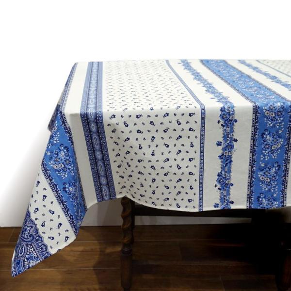 フランス製 コットン撥水テーブルクロス☆トラディション/ホワイト 150x120cmサイズ F155...