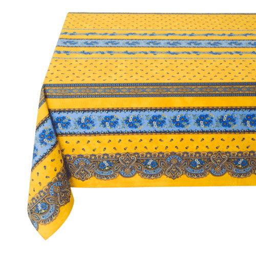 フランス製 コットン撥水テーブルクロス☆トラディション/イエロー 200x150cmサイズ F200...