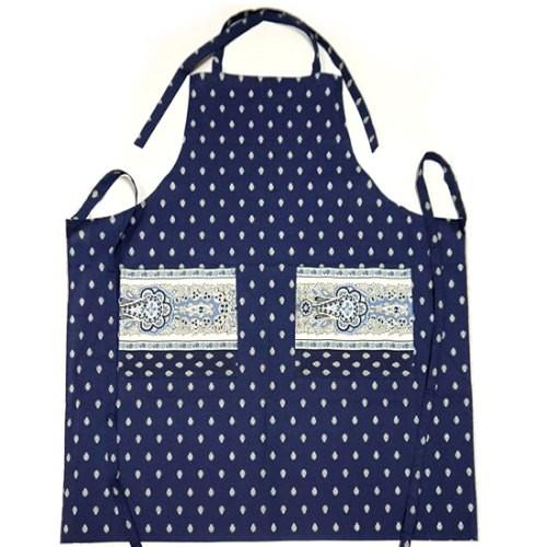 【メール便OK】南仏プロヴァンス製　コットンエプロン　バスティード/ネイビー　FAP-BASTIDE...