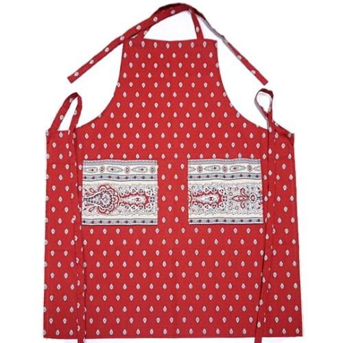 【メール便OK】南仏プロヴァンス製　コットンエプロン　バスティード/レッド　FAP-BASTIDE-...