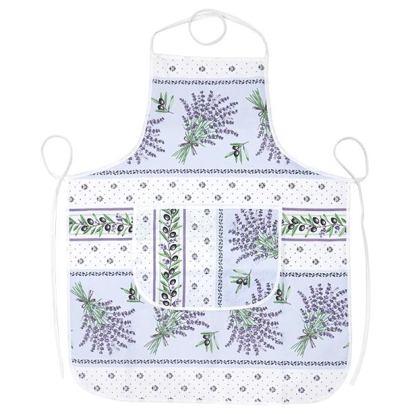 【メール便OK】南仏プロヴァンス製　コットンエプロン　ロリス/ラベンダー　FAP-LRS-LV