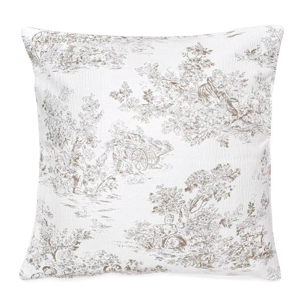 フランス製 ジャカード織クッションカバー40〜45cm角対応（両面同柄）FCC-CRLN-BG トワ...