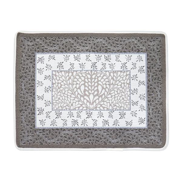 フランス製　ジャカード織プレースマット　FLM-AUB-BL　オーブラック/ブルー