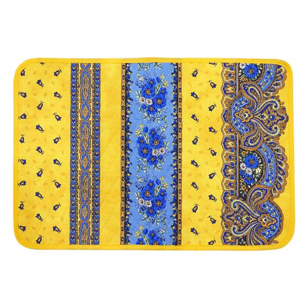 【メール便OK】フランス製キルティングランチョンマット（両面使用可）◆FLMK-TRAD-YL2 ト...