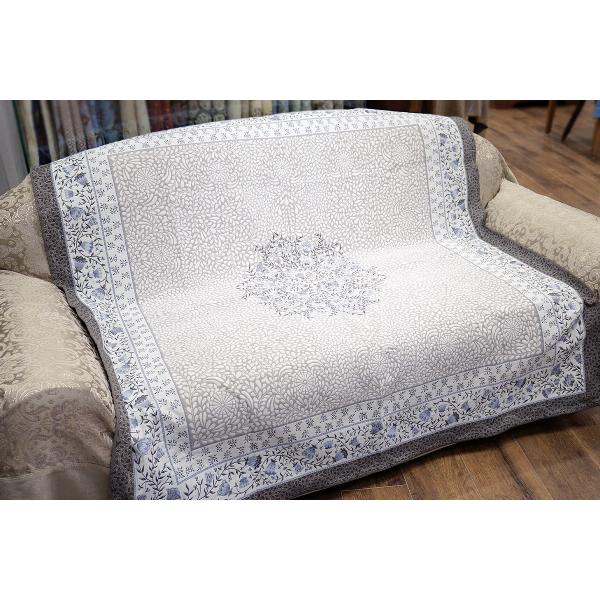 フランス製 ジャカード織マルチカバー 145x145cmサイズ　FMC145-AUB-BL オーブラ...