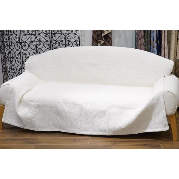 フランス製 ジャカード織マルチカバー 180x180cmサイズ　FMC180-ORT-WT　オリエン...