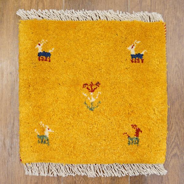 手織りギャッベ　GB40-385　座布団サイズ　約38×40cm