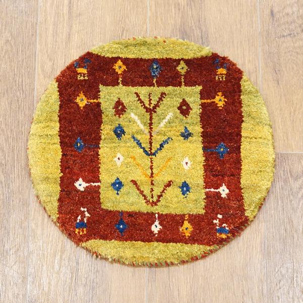 手織りギャッベ　円形座布団サイズ(約38cm)　GB40R-108