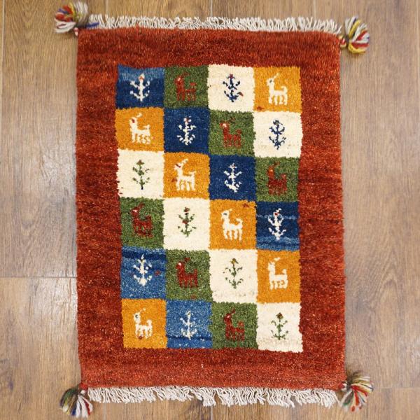 手織りギャッベ　GB60-184　60×44cm　小さめ玄関サイズ