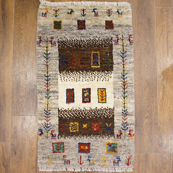 手織りギャッベ　GB80-010　80×46cm　玄関サイズ