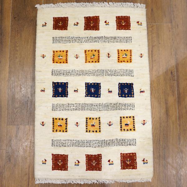 ハイクオリティ手織りギャッベ　GB90-154　93×61cm　玄関サイズ