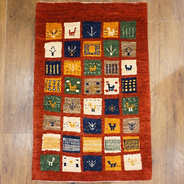 手織りギャッベ　GB90-159　89×57cm　玄関サイズ