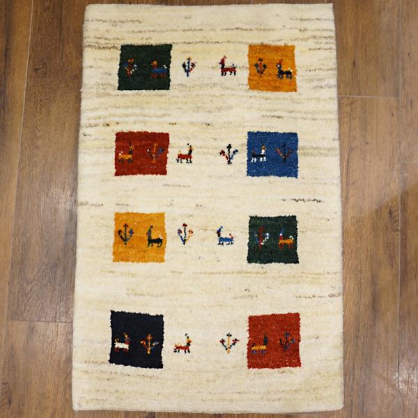 手織りギャッベ　GB90-161　95×61cm　玄関サイズ