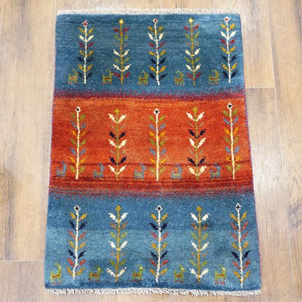 手織りギャッベ　GB90-168　89×62cm　玄関サイズ