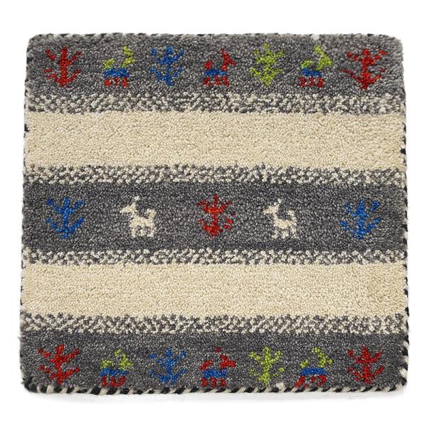 インド手織りギャッベ　GBI40-005　座布団サイズ　約40×41cm