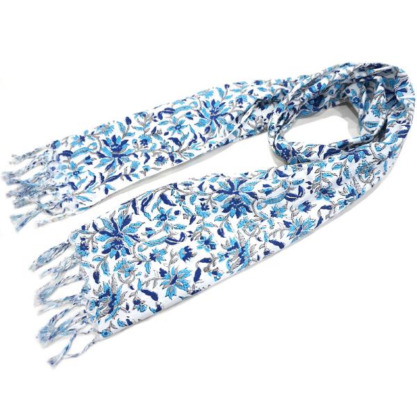 【メール便OK】ハンドブロックプリント コットンストール IBP-SCF005